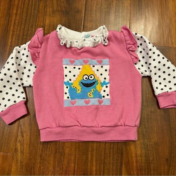 Sesame Street Babies Cookie Monster Vintage Crewneck Sweatshirt - Picture 1 of 6